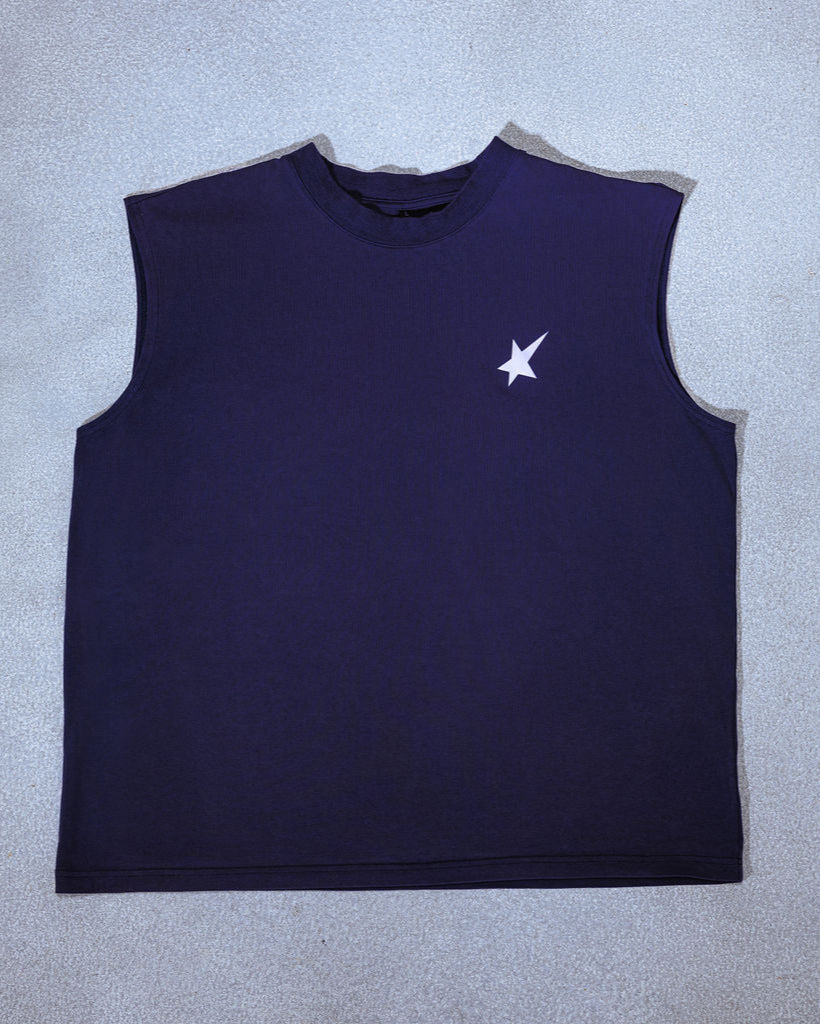 Trew Collections Debut Training Singlet Navy flat lay front