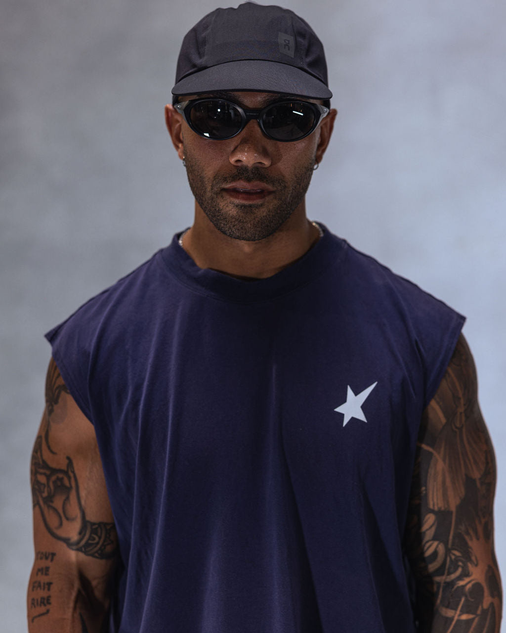 Front detailing Trew Collections Debut Training Singlet Navy
