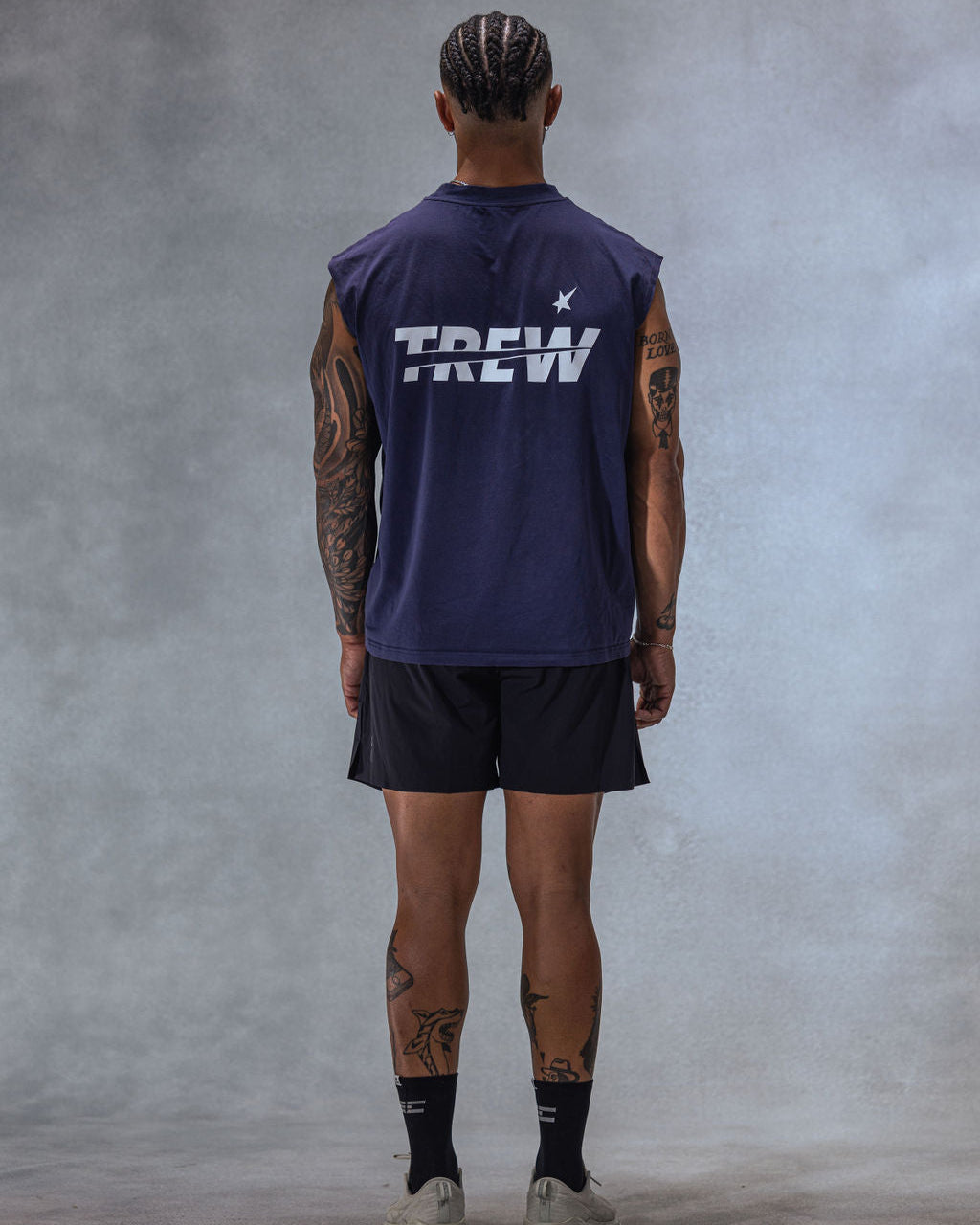 Trew Collections Training Singlet Navy back view