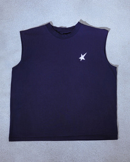 Trew Collections Debut Training Singlet Navy flat lay front 