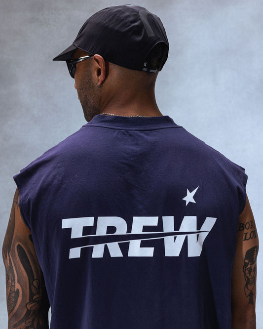 Trew Collections Debut Training Singlet Navy back detailing